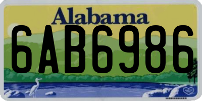 AL license plate 6AB6986