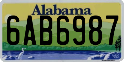 AL license plate 6AB6987