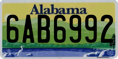 AL license plate 6AB6992