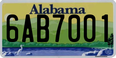 AL license plate 6AB7001