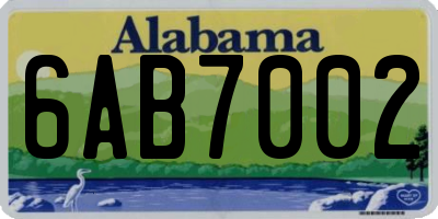 AL license plate 6AB7002