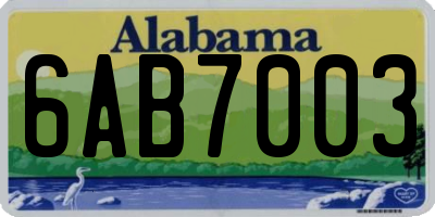 AL license plate 6AB7003