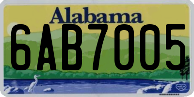 AL license plate 6AB7005