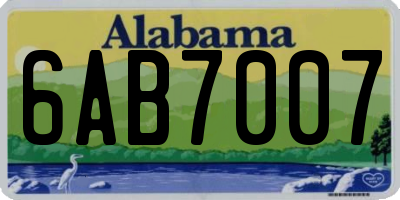 AL license plate 6AB7007