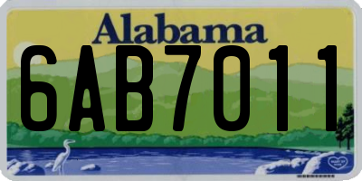 AL license plate 6AB7011