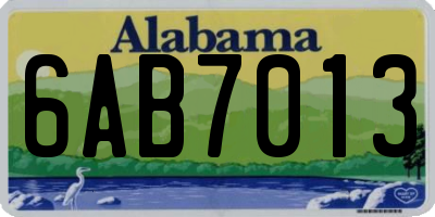 AL license plate 6AB7013