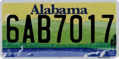 AL license plate 6AB7017