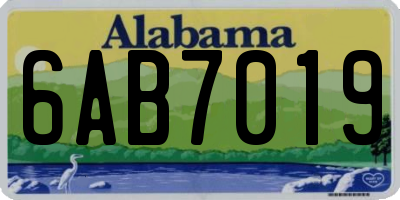 AL license plate 6AB7019
