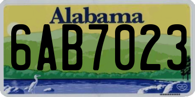AL license plate 6AB7023