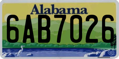 AL license plate 6AB7026