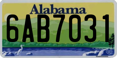 AL license plate 6AB7031