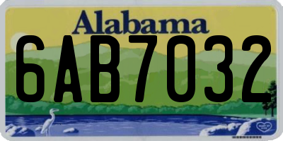 AL license plate 6AB7032