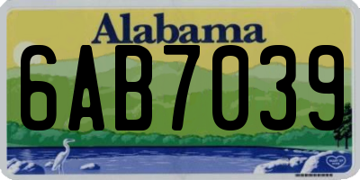 AL license plate 6AB7039