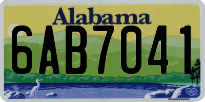 AL license plate 6AB7041