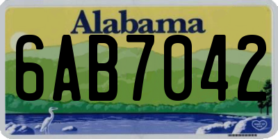 AL license plate 6AB7042