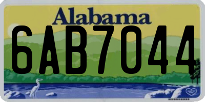 AL license plate 6AB7044