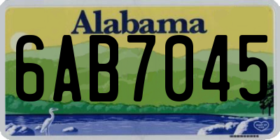 AL license plate 6AB7045