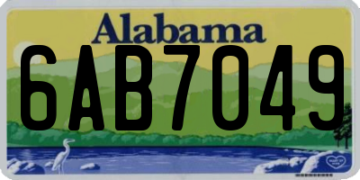 AL license plate 6AB7049