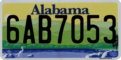 AL license plate 6AB7053