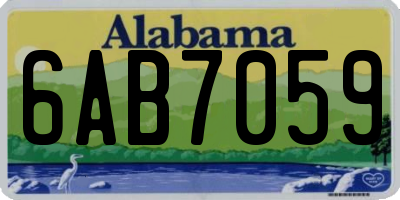 AL license plate 6AB7059