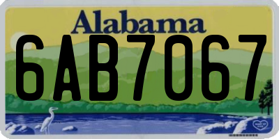 AL license plate 6AB7067