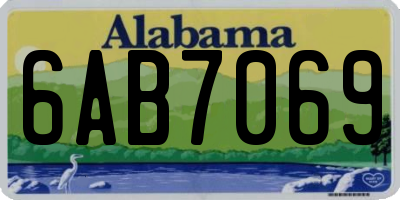 AL license plate 6AB7069
