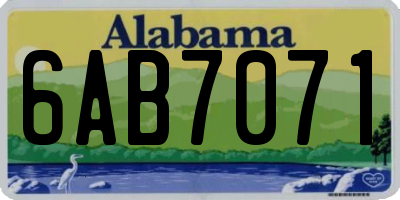 AL license plate 6AB7071