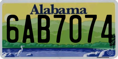 AL license plate 6AB7074