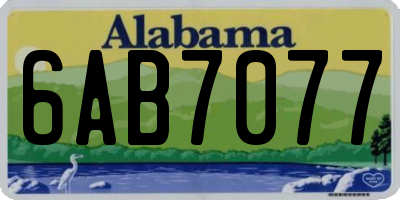 AL license plate 6AB7077