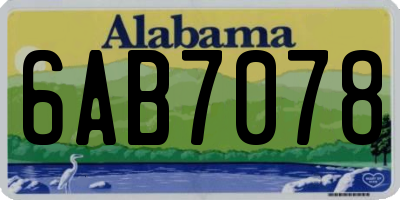 AL license plate 6AB7078