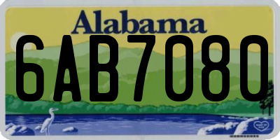 AL license plate 6AB7080
