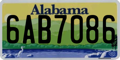 AL license plate 6AB7086
