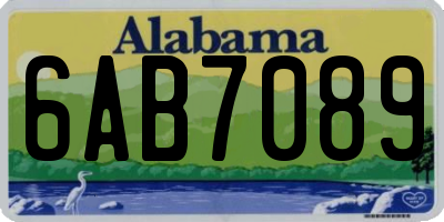 AL license plate 6AB7089