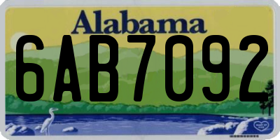 AL license plate 6AB7092
