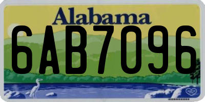 AL license plate 6AB7096