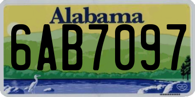 AL license plate 6AB7097