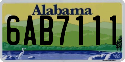 AL license plate 6AB7111