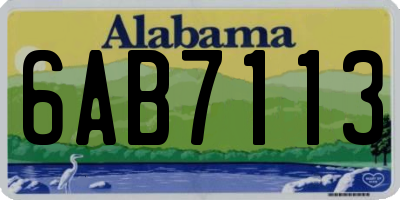 AL license plate 6AB7113
