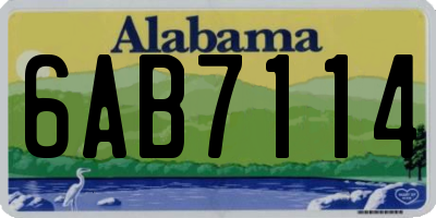 AL license plate 6AB7114