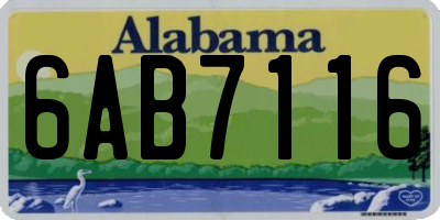 AL license plate 6AB7116