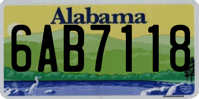 AL license plate 6AB7118