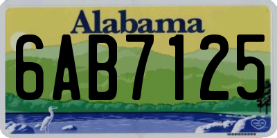 AL license plate 6AB7125