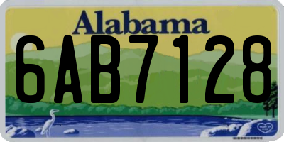 AL license plate 6AB7128