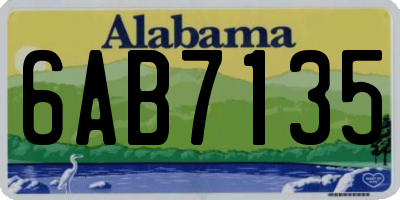 AL license plate 6AB7135