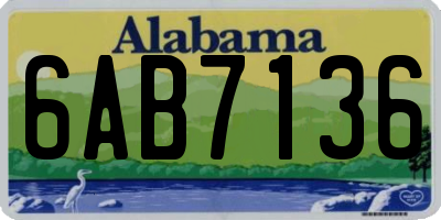 AL license plate 6AB7136