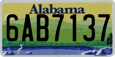 AL license plate 6AB7137