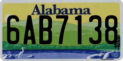AL license plate 6AB7138