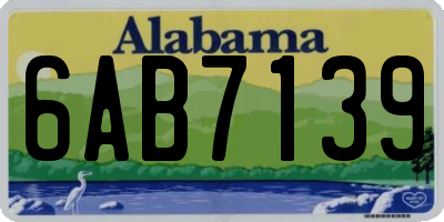 AL license plate 6AB7139