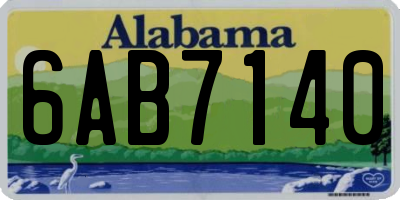 AL license plate 6AB7140