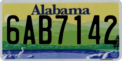 AL license plate 6AB7142